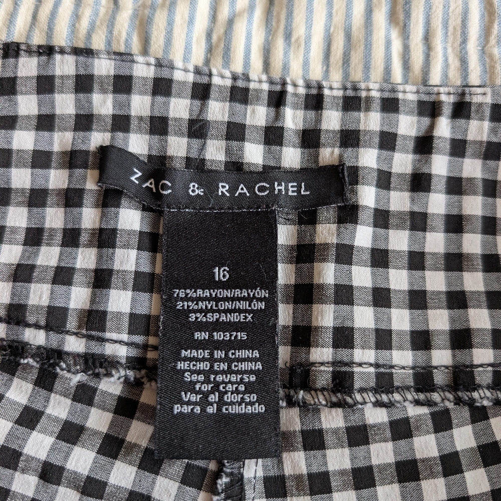Black and White Checkered Pants Zac & Rachel Cropped XL - Picture 4 of 5